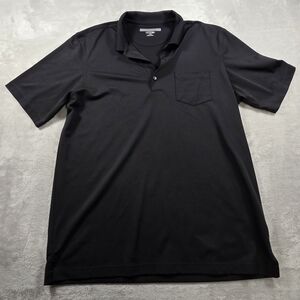 Greg Norman PlayDry Men’s Polo Shirt – Size Large – Black – Moisture Wicking Gol